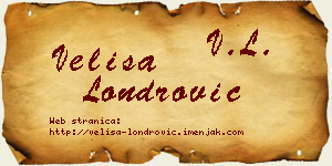 Veliša Londrović vizit kartica